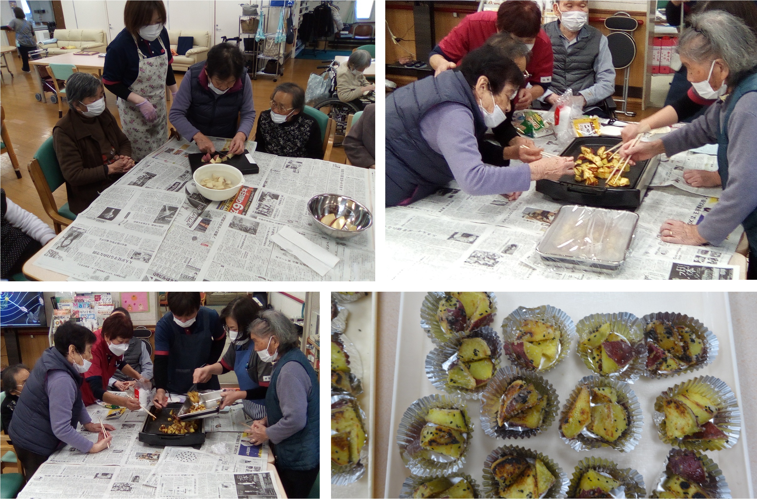 大学芋作りの様子