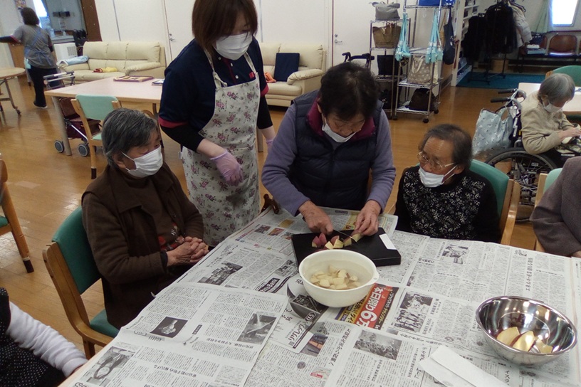 大学芋作りの様子