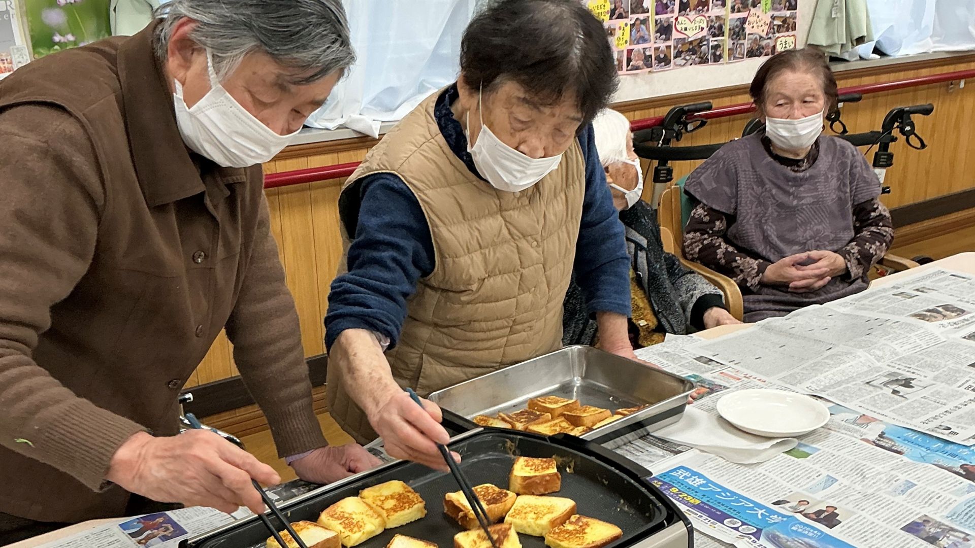 フレンチトースト作りの様子