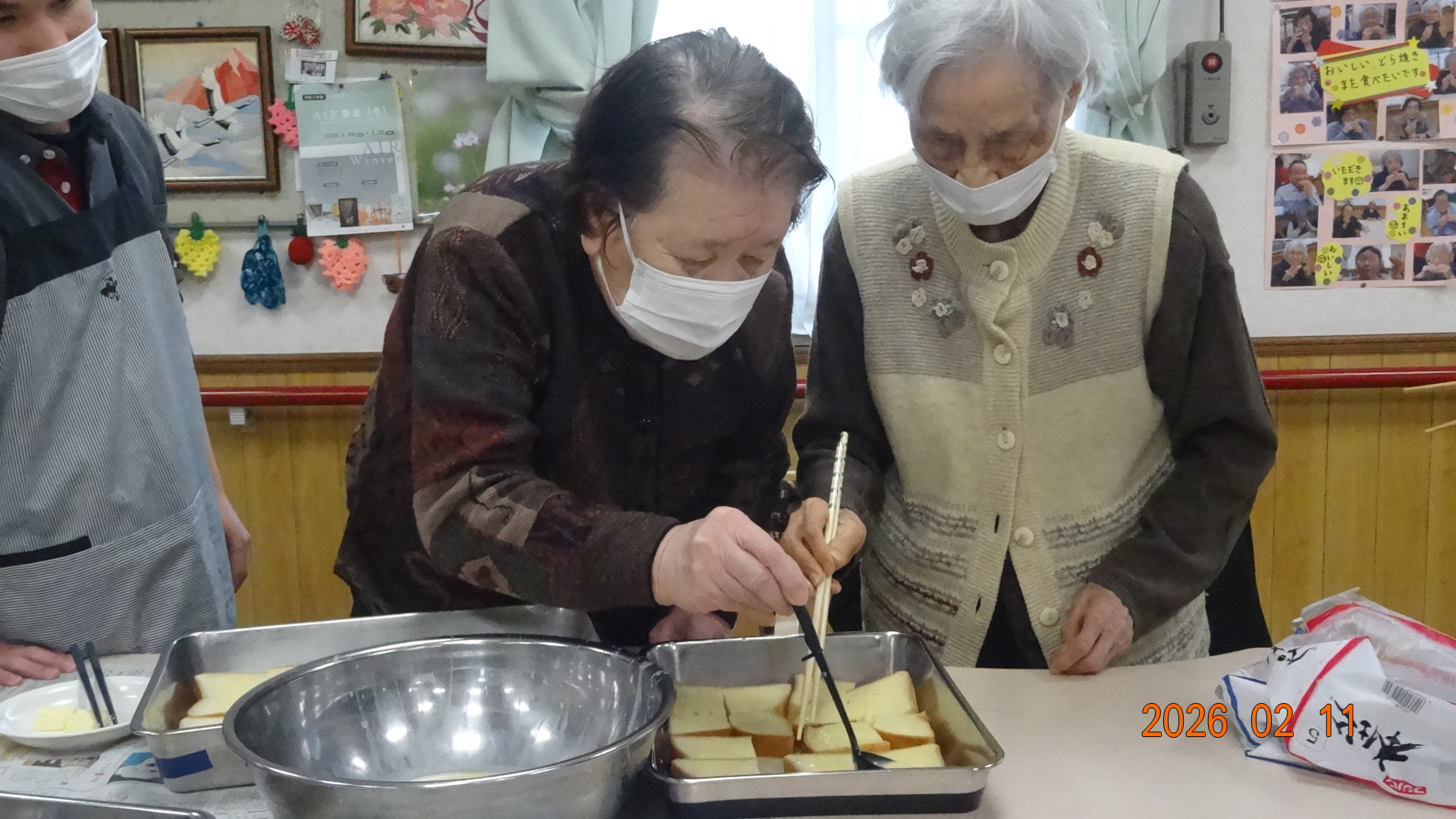 フレンチトースト作りの様子
